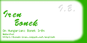 iren bonek business card